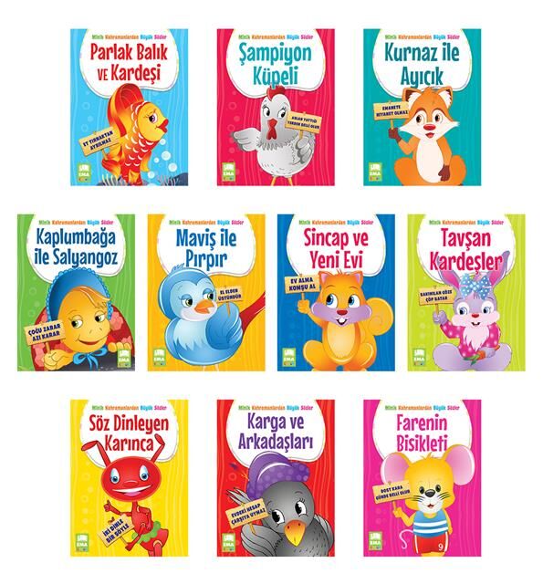 Ema Çocuk Minik Kahramanlardan Büyük Sözler 1.ve 2.Sınıf ( 10 Kitap )