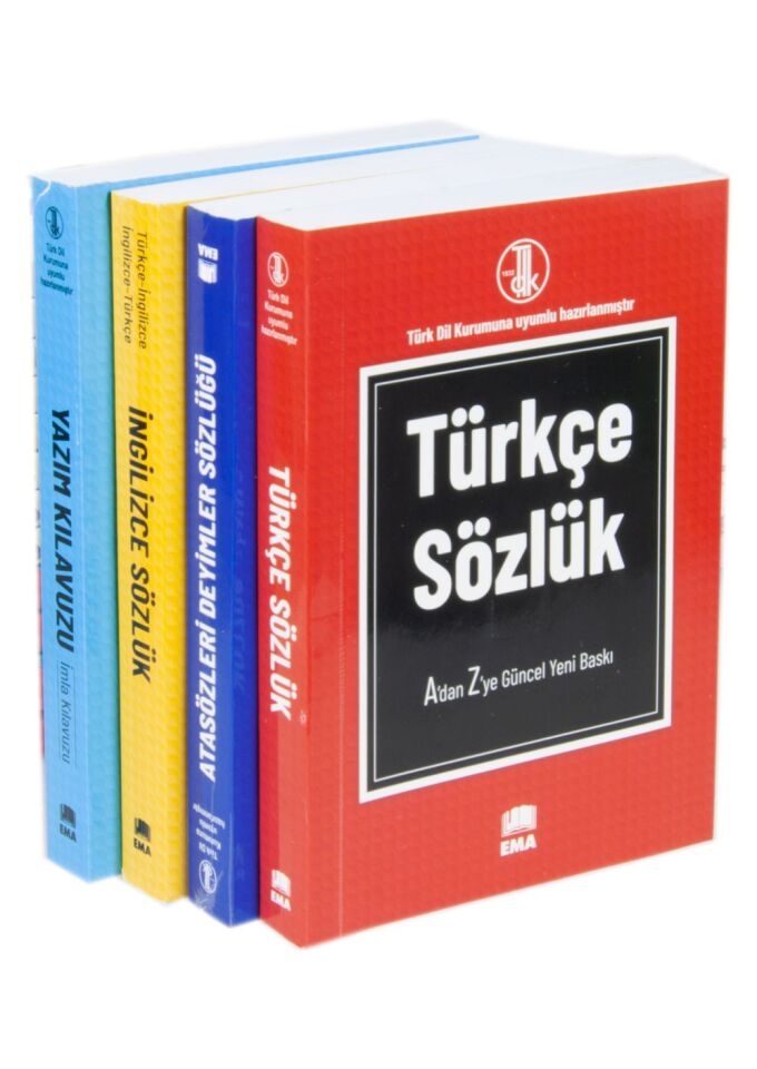 Mercan Okul Yayınları Kelimelerin Dünyası Sözlük Seti 4 Kitap Türkçe-Yazım Kılavuzu-atasözleri ve Deyimler-İngilizce