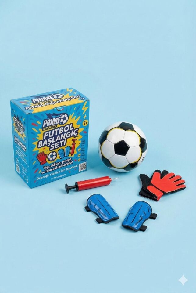 Prıme Sports Futbol Başlangıç Seti (Futbol Topu Kaleci Eldiveni , Pompa ve Tekmelik)